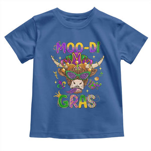 Mardi Gras Toddler T Shirt Moo-di Bead Heifer Cow Fat Tuesday Festival TS09 Royal Blue Print Your Wear
