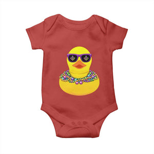 Mardi Gras Beads Cool Rubber Duck Fat Tuesday Festival Baby Onesie TS09 Red Print Your Wear
