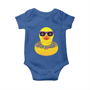 Mardi Gras Beads Cool Rubber Duck Fat Tuesday Festival Baby Onesie TS09 Royal Blue Print Your Wear