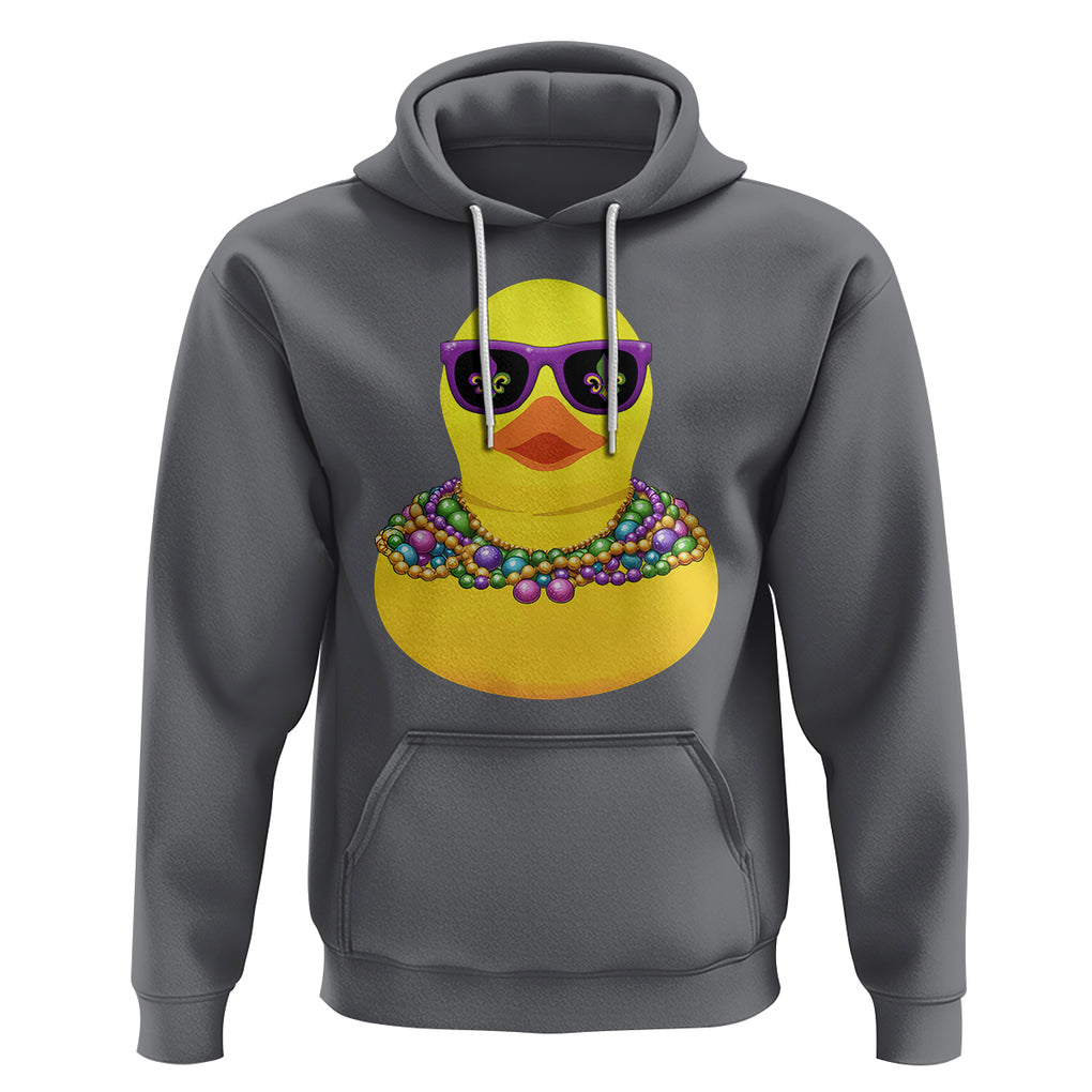 Mardi Gras Beads Cool Rubber Duck Fat Tuesday Festival Hoodie TS09 Charcoal Printyourwear