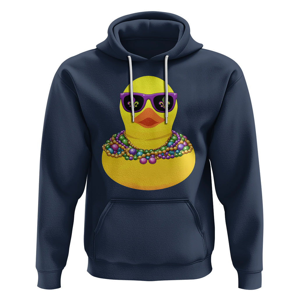 Mardi Gras Beads Cool Rubber Duck Fat Tuesday Festival Hoodie TS09 Navy Printyourwear