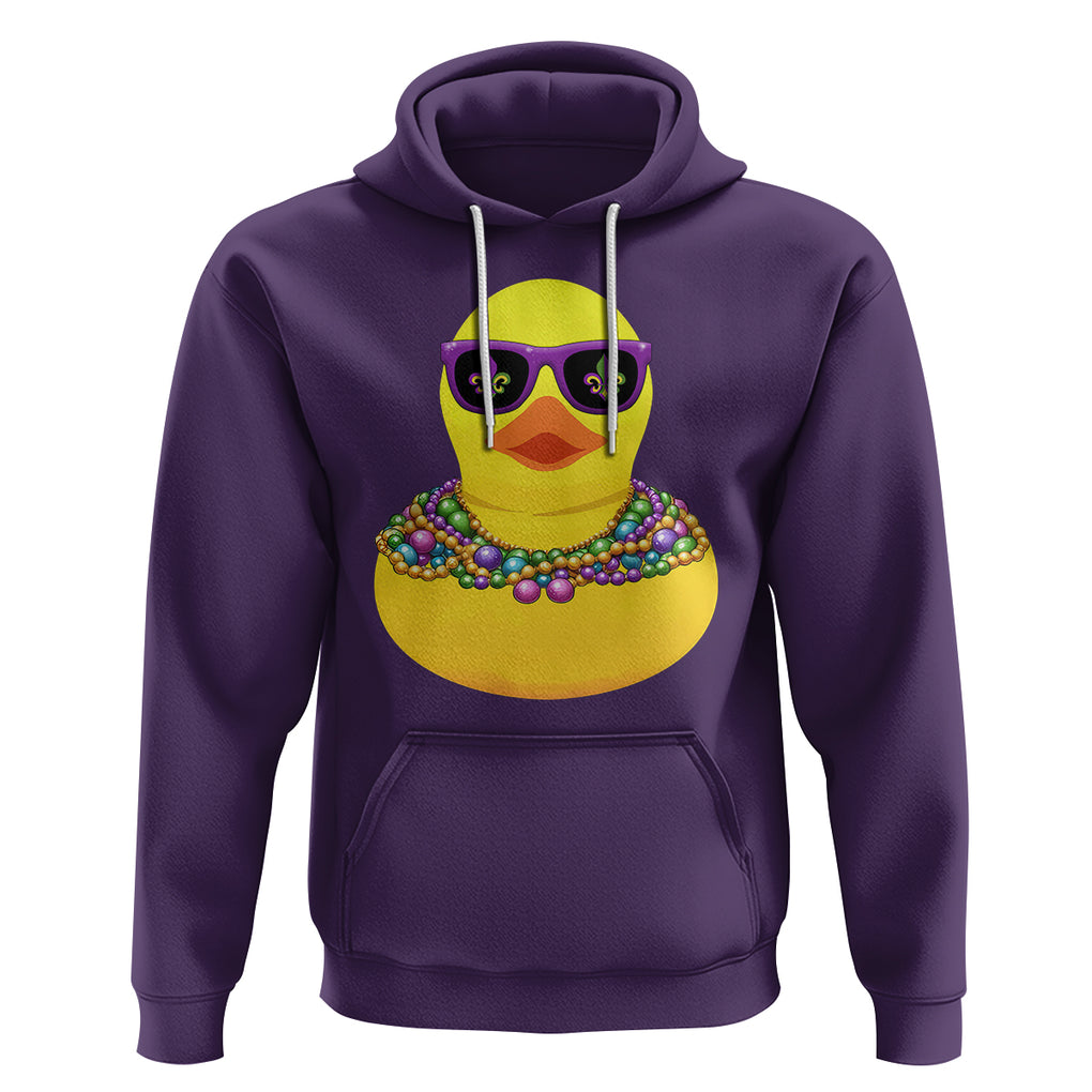 Mardi Gras Beads Cool Rubber Duck Fat Tuesday Festival Hoodie TS09 Purple Printyourwear