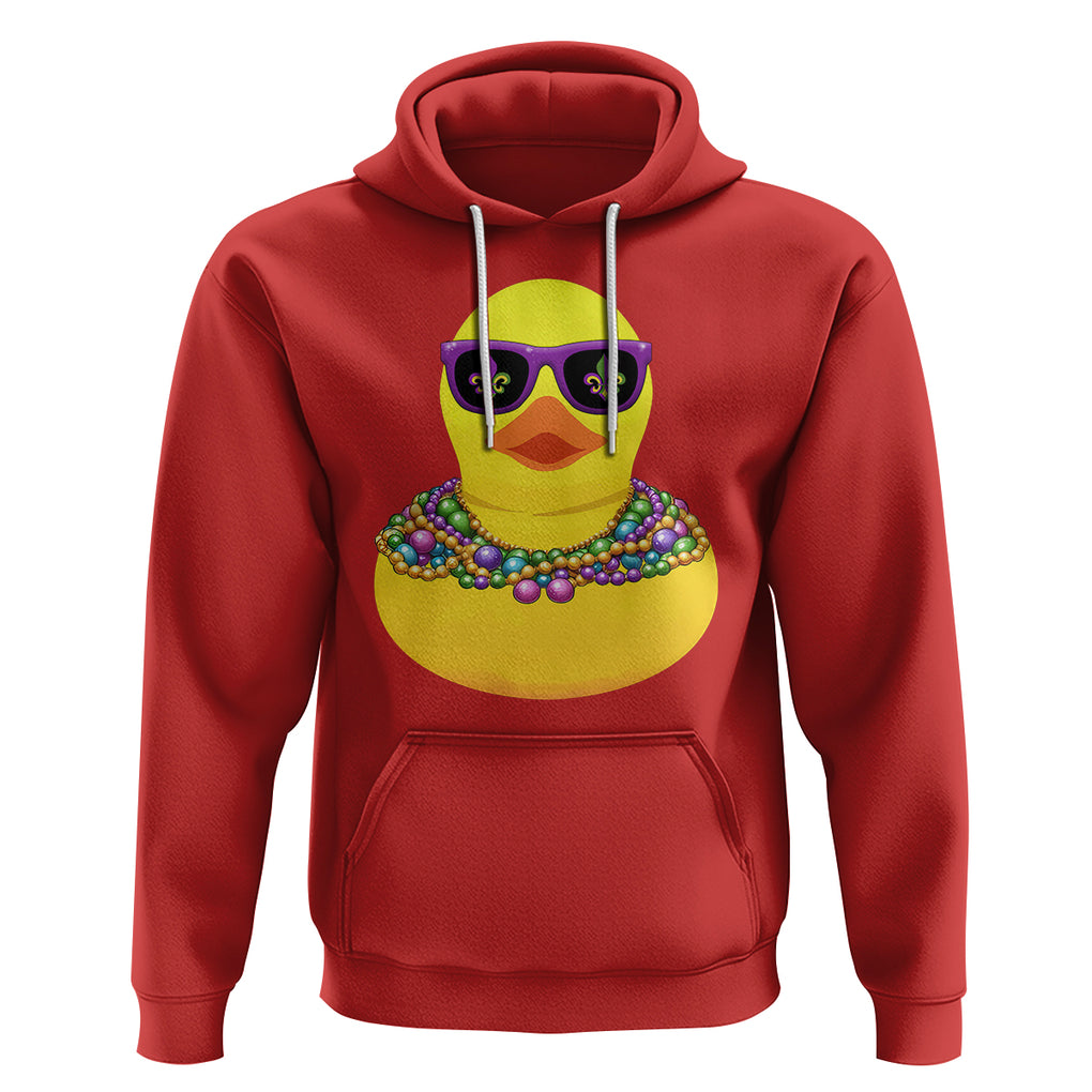Mardi Gras Beads Cool Rubber Duck Fat Tuesday Festival Hoodie TS09 Red Printyourwear