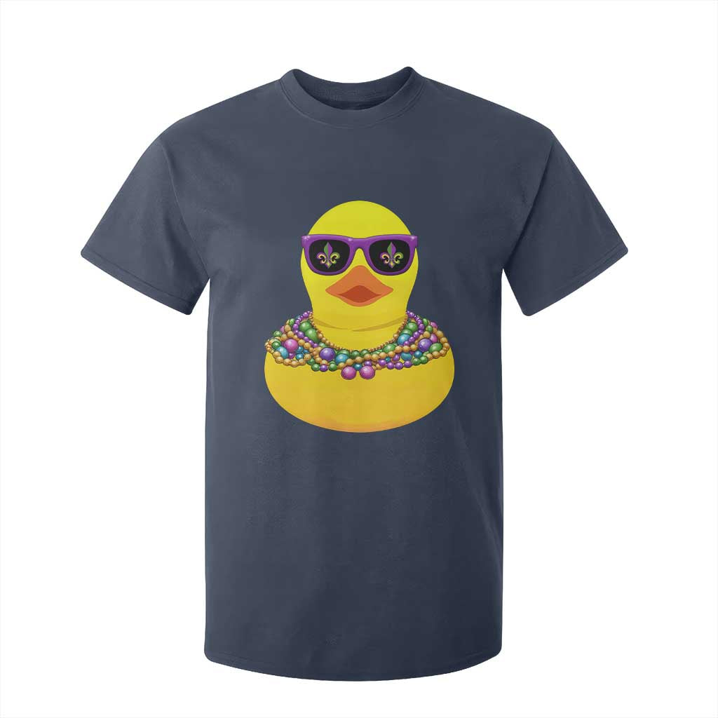 Mardi Gras Beads Cool Rubber Duck Fat Tuesday Festival T Shirt For Kid TS09 Navy Print Your Wear