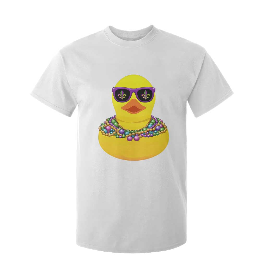 Mardi Gras Beads Cool Rubber Duck Fat Tuesday Festival T Shirt For Kid TS09 White Print Your Wear
