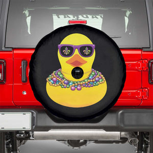 Mardi Gras Beads Cool Rubber Duck Fat Tuesday Festival Spare Tire Cover TS09 Black Print Your Wear