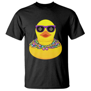 Mardi Gras Beads Cool Rubber Duck Fat Tuesday Festival T Shirt TS09 Black Printyourwear