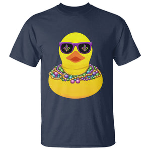 Mardi Gras Beads Cool Rubber Duck Fat Tuesday Festival T Shirt TS09 Navy Printyourwear