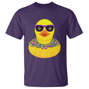 Mardi Gras Beads Cool Rubber Duck Fat Tuesday Festival T Shirt TS09 Purple Printyourwear