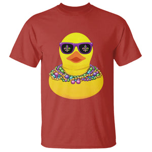 Mardi Gras Beads Cool Rubber Duck Fat Tuesday Festival T Shirt TS09 Red Printyourwear
