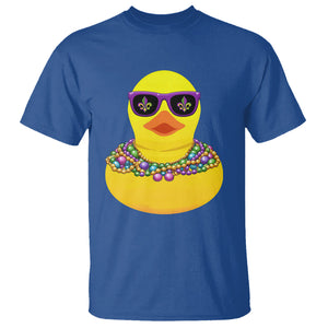 Mardi Gras Beads Cool Rubber Duck Fat Tuesday Festival T Shirt TS09 Royal Blue Printyourwear