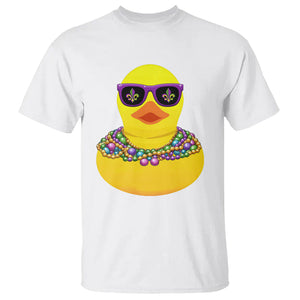 Mardi Gras Beads Cool Rubber Duck Fat Tuesday Festival T Shirt TS09 White Printyourwear