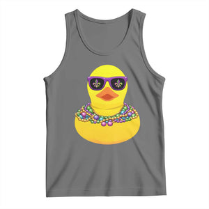 Mardi Gras Beads Cool Rubber Duck Fat Tuesday Festival Tank Top TS09 Black Heather Print Your Wear