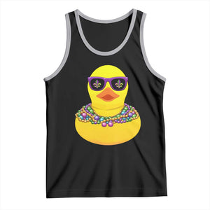 Mardi Gras Beads Cool Rubber Duck Fat Tuesday Festival Tank Top TS09 Black Athletic Heather Print Your Wear