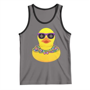 Mardi Gras Beads Cool Rubber Duck Fat Tuesday Festival Tank Top TS09 Deep Heather Black Print Your Wear