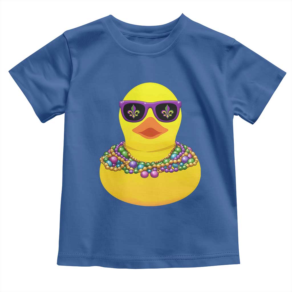 Mardi Gras Beads Cool Rubber Duck Fat Tuesday Festival Toddler T Shirt TS09 Royal Blue Print Your Wear