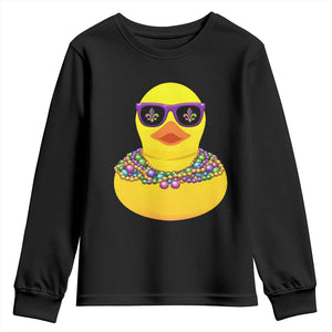 Mardi Gras Beads Cool Rubber Duck Fat Tuesday Festival Youth Sweatshirt TS09 Black Print Your Wear