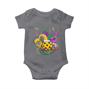 Mardi Gras Pickleball Jester Hat Beads Baby Onesie TS09 Charcoal Print Your Wear
