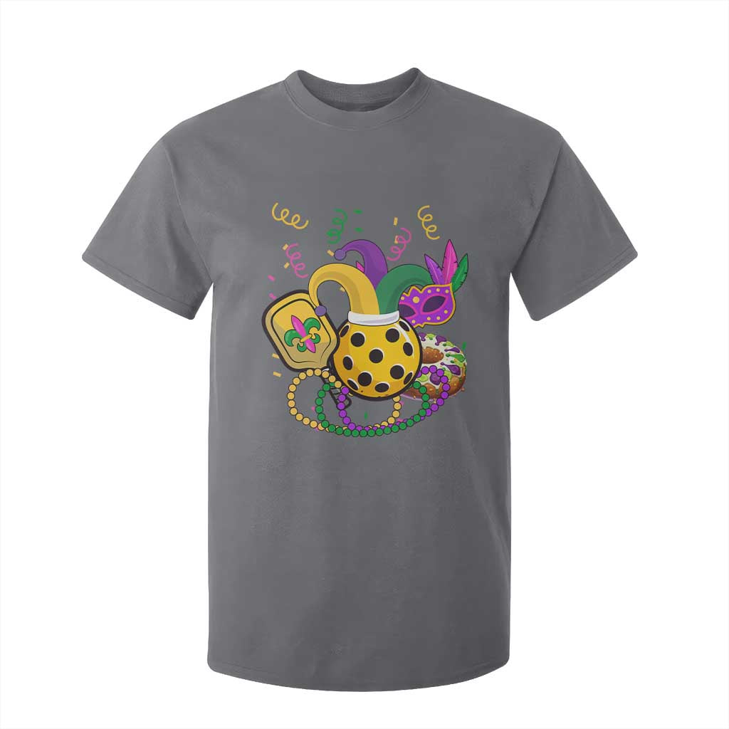 Mardi Gras Pickleball Jester Hat Beads T Shirt For Kid TS09 Charcoal Print Your Wear