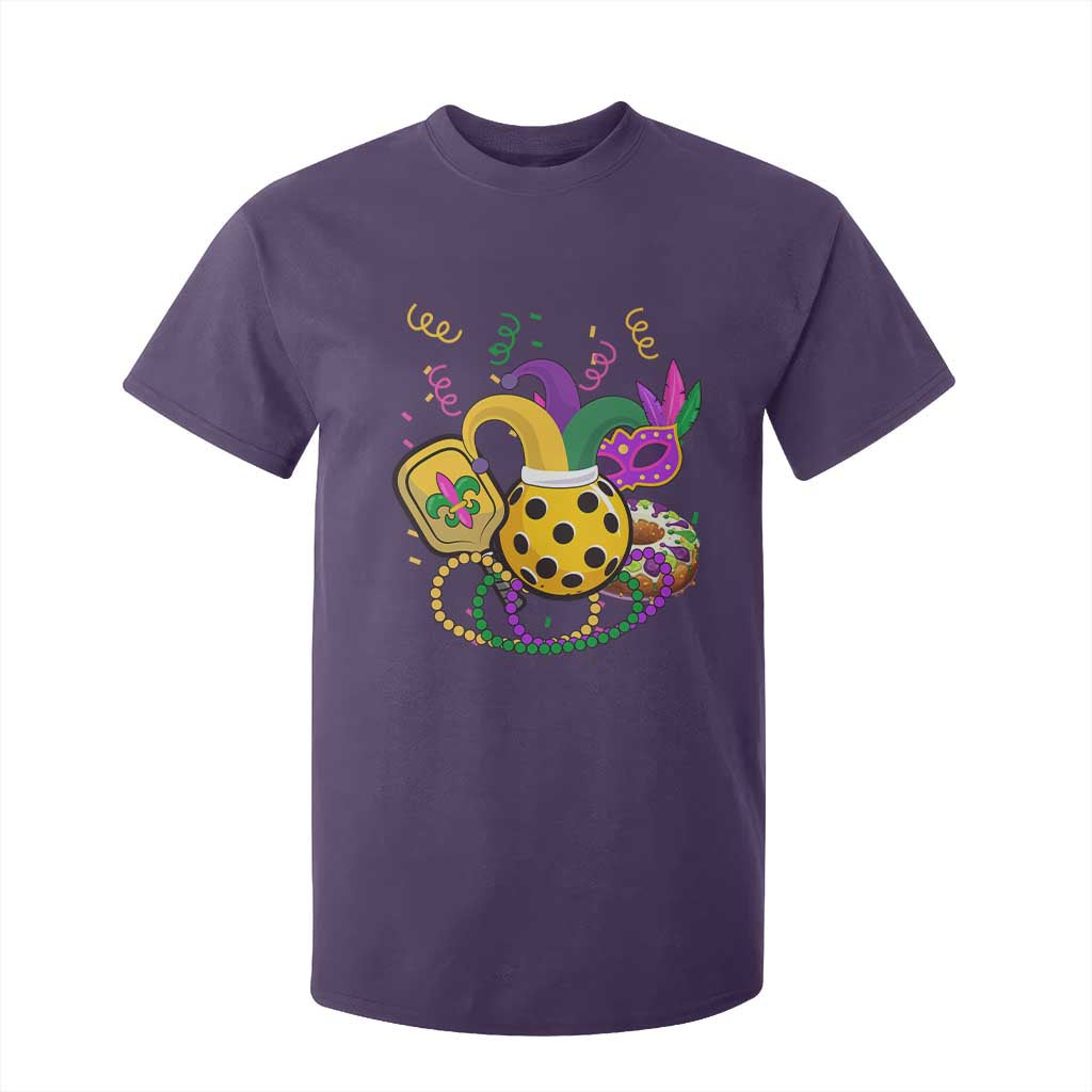 Mardi Gras Pickleball Jester Hat Beads T Shirt For Kid TS09 Purple Print Your Wear