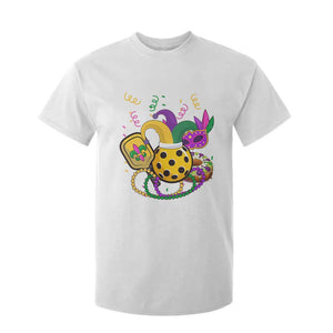 Mardi Gras Pickleball Jester Hat Beads T Shirt For Kid TS09 White Print Your Wear