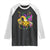 Mardi Gras Pickleball Jester Hat Beads Raglan Shirt TS09 Black White Print Your Wear