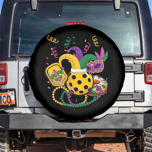 Mardi Gras Pickleball Jester Hat Beads Spare Tire Cover TS09 No hole Black Print Your Wear