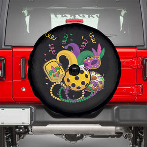 Mardi Gras Pickleball Jester Hat Beads Spare Tire Cover TS09 Black Print Your Wear