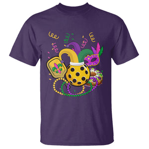 Mardi Gras Pickleball Jester Hat Beads T Shirt TS09 Purple Printyourwear
