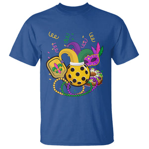 Mardi Gras Pickleball Jester Hat Beads T Shirt TS09 Royal Blue Printyourwear