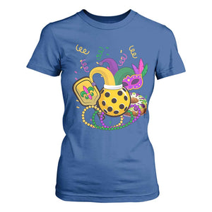 Mardi Gras Pickleball Jester Hat Beads T Shirt For Women TS09 Royal Blue Print Your Wear