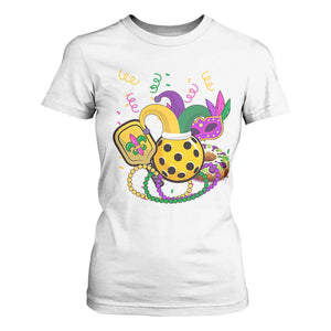 Mardi Gras Pickleball Jester Hat Beads T Shirt For Women TS09 White Print Your Wear