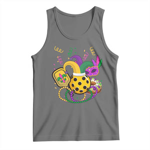 Mardi Gras Pickleball Jester Hat Beads Tank Top TS09 Black Heather Print Your Wear
