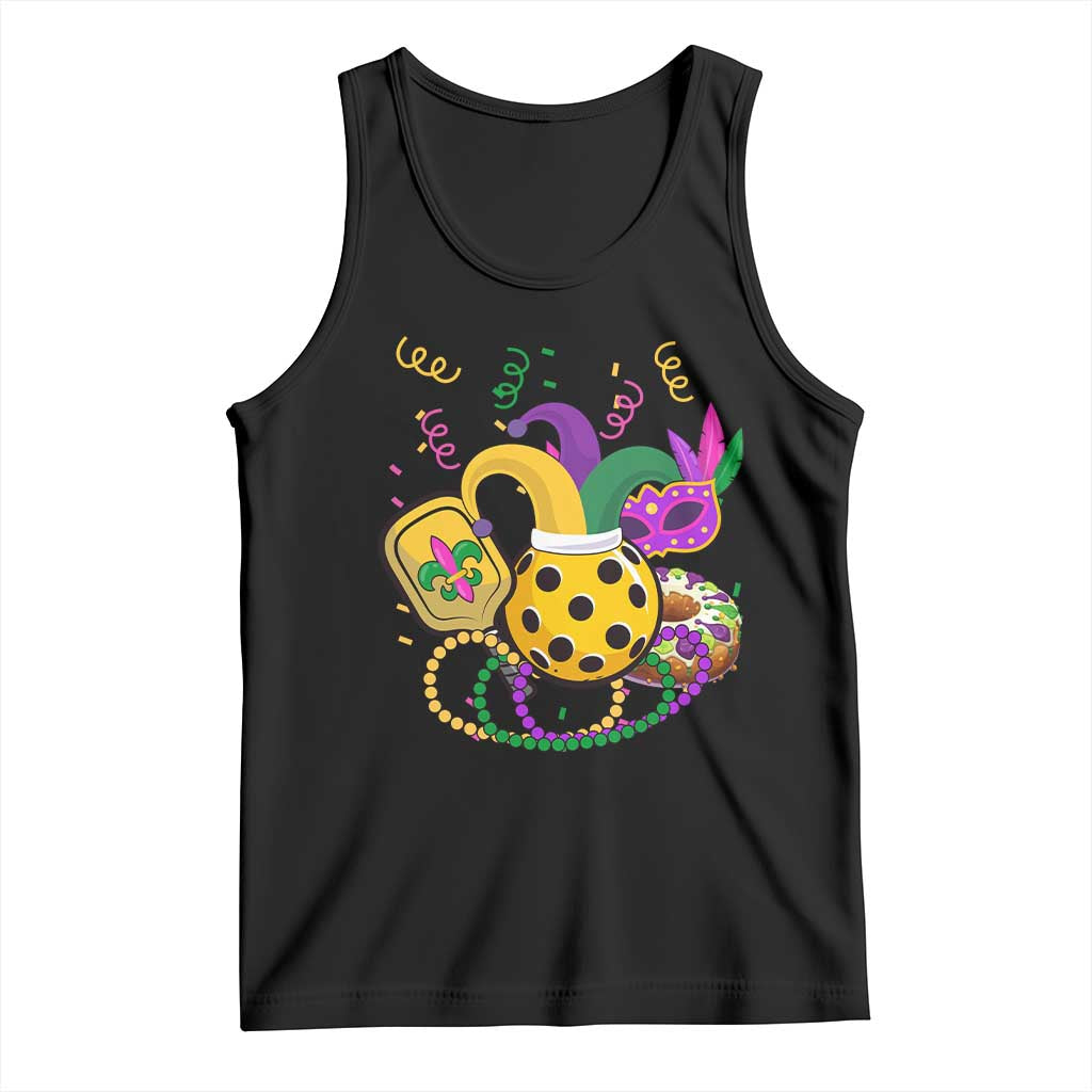Mardi Gras Pickleball Jester Hat Beads Tank Top TS09 Black Print Your Wear