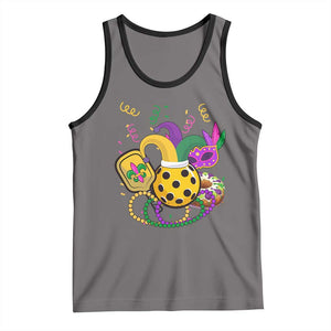 Mardi Gras Pickleball Jester Hat Beads Tank Top TS09 Deep Heather Black Print Your Wear