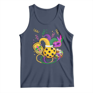 Mardi Gras Pickleball Jester Hat Beads Tank Top TS09 Navy Print Your Wear