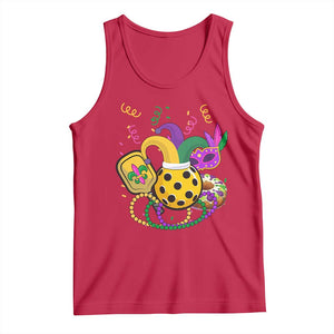 Mardi Gras Pickleball Jester Hat Beads Tank Top TS09 Red Print Your Wear