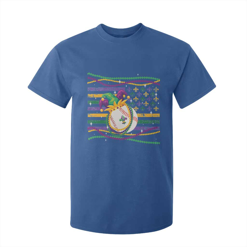 Mardi Gras Baseball Jester Hat Beads Flag T Shirt For Kid TS09 Royal Blue Print Your Wear