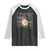 Mardi Gras Baseball Jester Hat Beads Flag Raglan Shirt TS09 Black White Print Your Wear