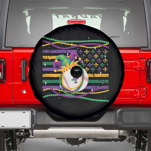 Mardi Gras Baseball Jester Hat Beads Flag Spare Tire Cover TS09 Black Print Your Wear