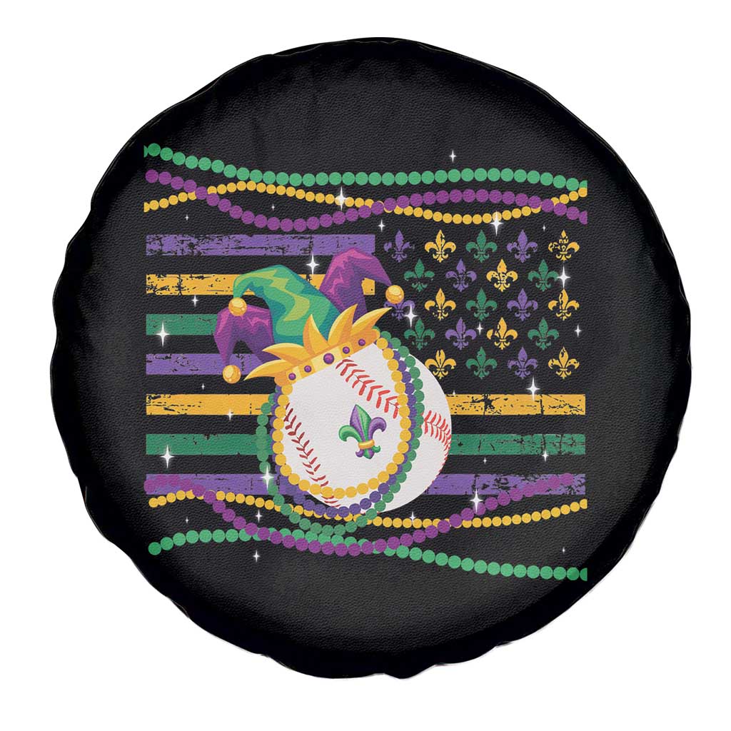 Mardi Gras Baseball Jester Hat Beads Flag Spare Tire Cover TS09 Print Your Wear