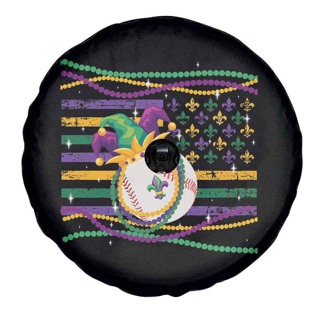 Mardi Gras Baseball Jester Hat Beads Flag Spare Tire Cover TS09 Print Your Wear