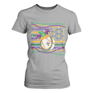 Mardi Gras Baseball Jester Hat Beads Flag T Shirt For Women TS09 Sport Gray Print Your Wear