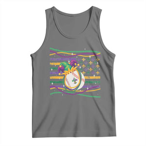Mardi Gras Baseball Jester Hat Beads Flag Tank Top TS09 Black Heather Print Your Wear
