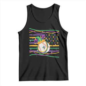 Mardi Gras Baseball Jester Hat Beads Flag Tank Top TS09 Black Print Your Wear