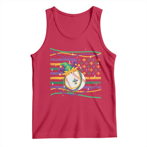 Mardi Gras Baseball Jester Hat Beads Flag Tank Top TS09 Red Print Your Wear