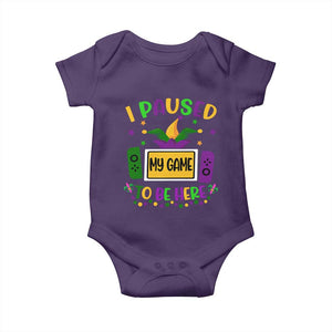 Mardi Gras Gamer Baby Onesie I Paused My Game To Be Here TS09 Purple Print Your Wear