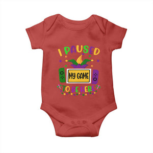 Mardi Gras Gamer Baby Onesie I Paused My Game To Be Here TS09 Red Print Your Wear