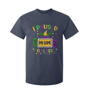 Mardi Gras Gamer T Shirt For Kid I Paused My Game To Be Here TS09 Navy Print Your Wear