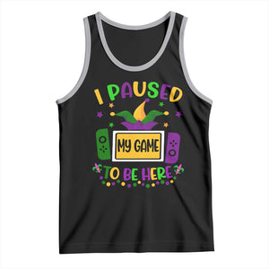 Mardi Gras Gamer Tank Top I Paused My Game To Be Here TS09 Black Athletic Heather Print Your Wear